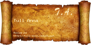 Tull Anna névjegykártya